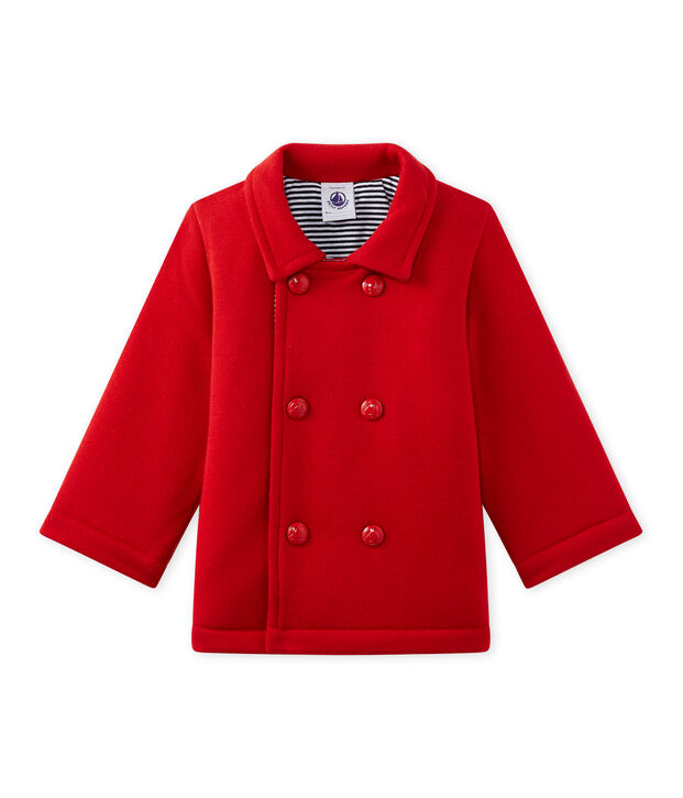 Caban b&eacute;b&eacute; mixte en molleton rouge