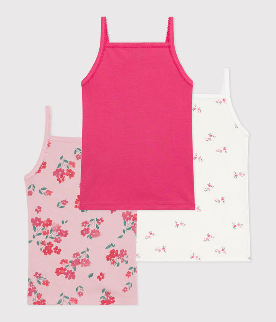 Setje met katoenen hemdjes met bandjes met bloemenprint variante 1
