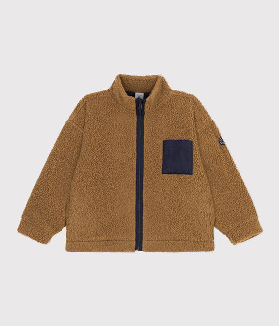 Gerecyclede sherpa jas meisje / jongen bruin BRINDILLE