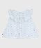 Blouse bébé en popeline de coton sans manches, imprimé fleurs bleu FRAICHEUR/blanc MULTICO