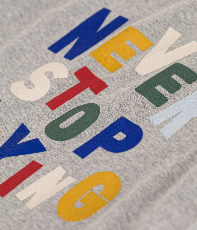 T-shirt met print van lichte jersey voor jongens grijs