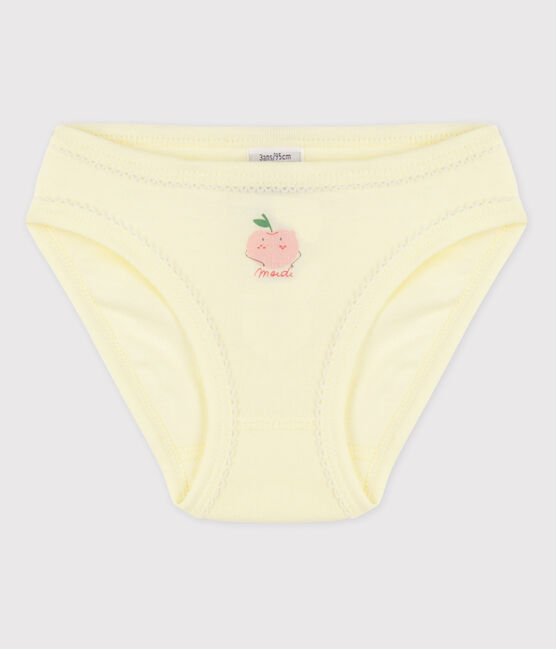 Culotte petite fille en coton jaune CITRONEL