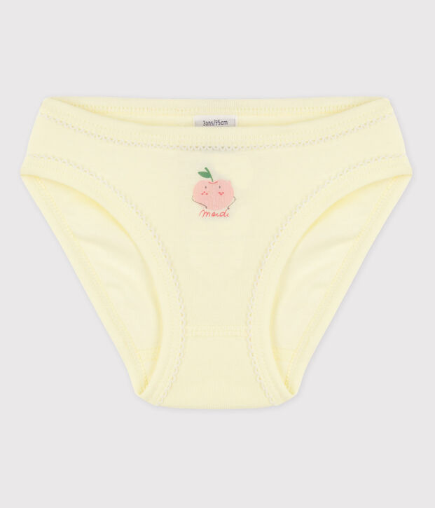 Culotte petite fille en coton jaune