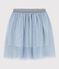 Effen rok van tule met pailletjes voor kinderen blauw CO2/ ARGENT