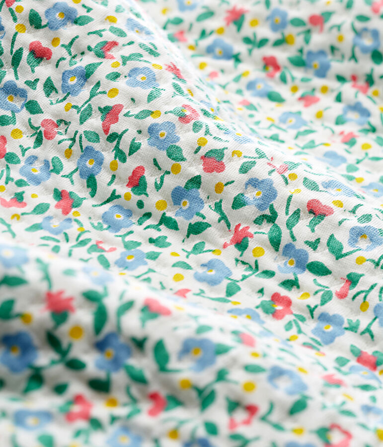 Gigoteuse compacte b&eacute;b&eacute; fille en tubique blanc MARSHMALLOW/blanc MULTICO