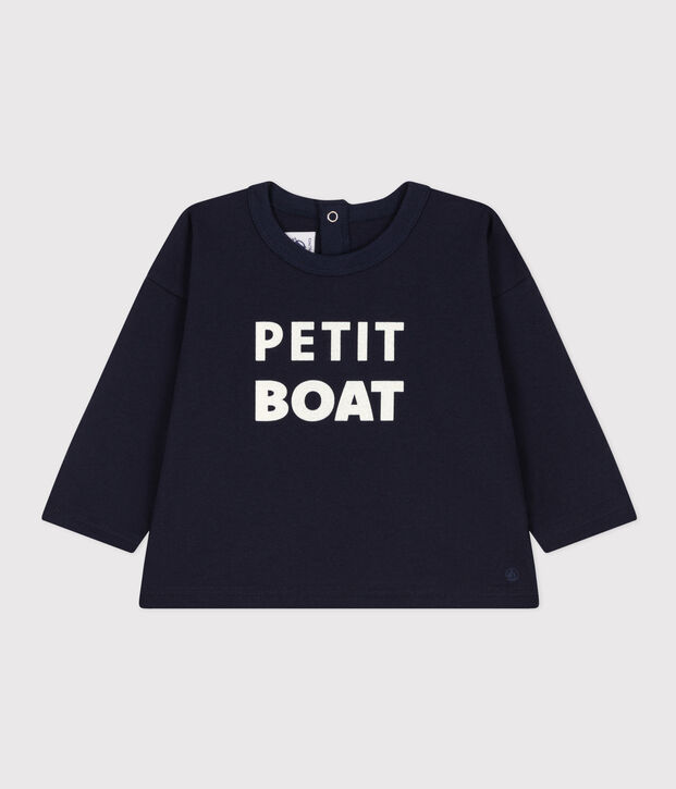 Tee-shirt manches longues en jersey b&eacute;b&eacute; bleu marine