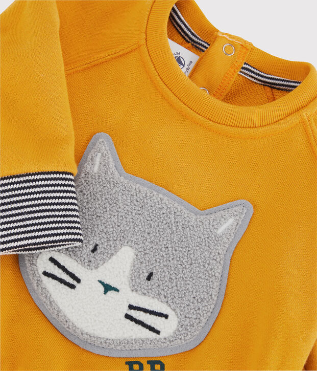 Sweatshirt van molton baby. geel