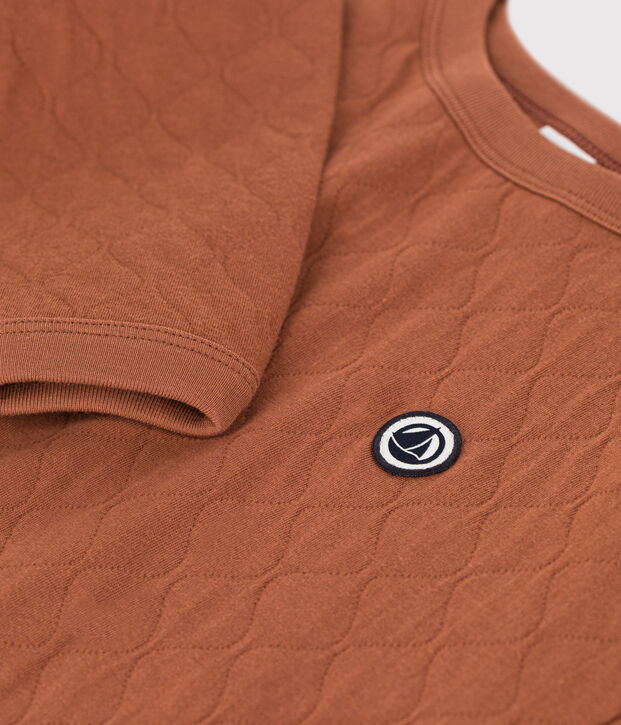 sweatshirt in doorgestikte tubic voor Meisjes / Jongens bruin