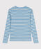L'ICONIQUE, dames-T-shirt met ronde hals in katoen AZUL/ MONTELIMAR