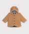 Manteau &agrave; capuche b&eacute;b&eacute; en sherpa beige fonc&eacute;