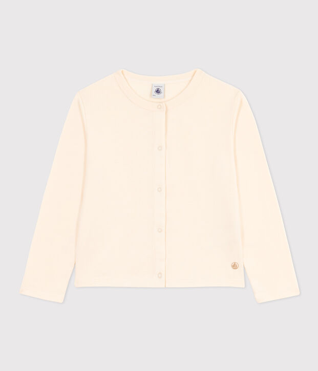 Cardigan en coton enfant fille &eacute;cru