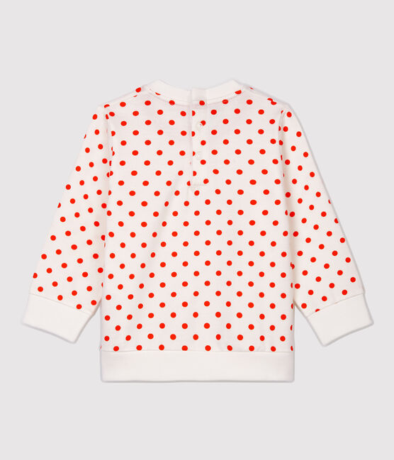 Sweatshirt van molton baby. wit MARSHMALLOW/ CAROTTE