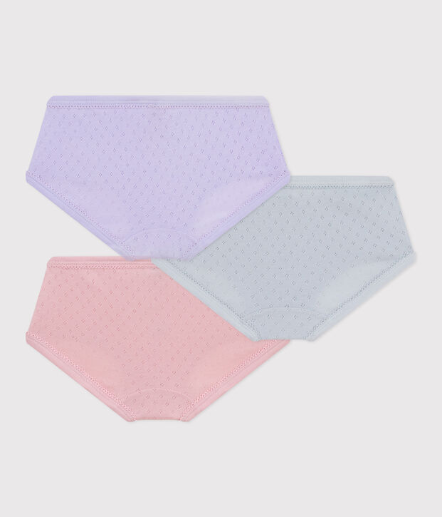 Lot de culottes enfant en coton ajour&eacute; taille haute multicouleur