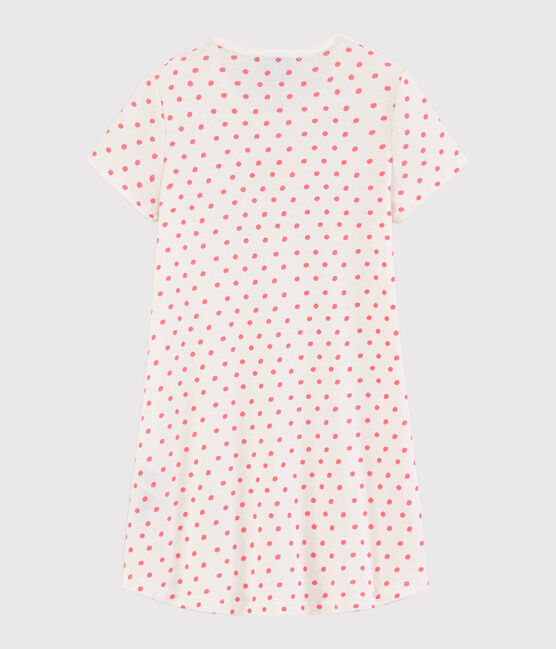 Roze katoenen nachthemd met stippen voor meisjes wit MARSHMALLOW/roze GRETEL