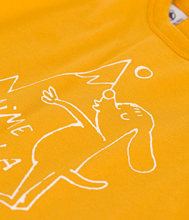 Tee-shirt manches longues en jersey b&eacute;b&eacute; jaune