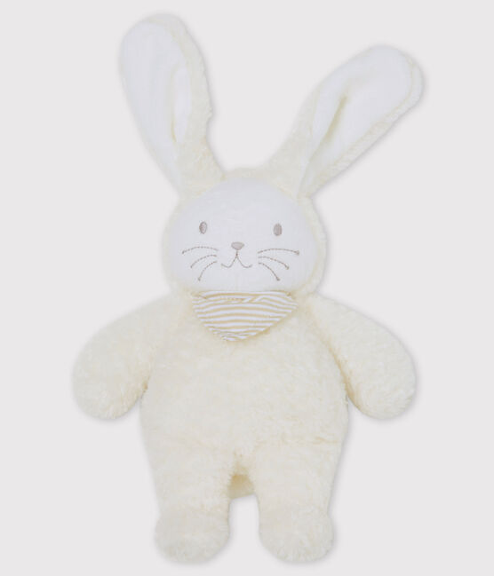 Konijn muzikale babyknuffel van fleece katoen wit MARSHMALLOW