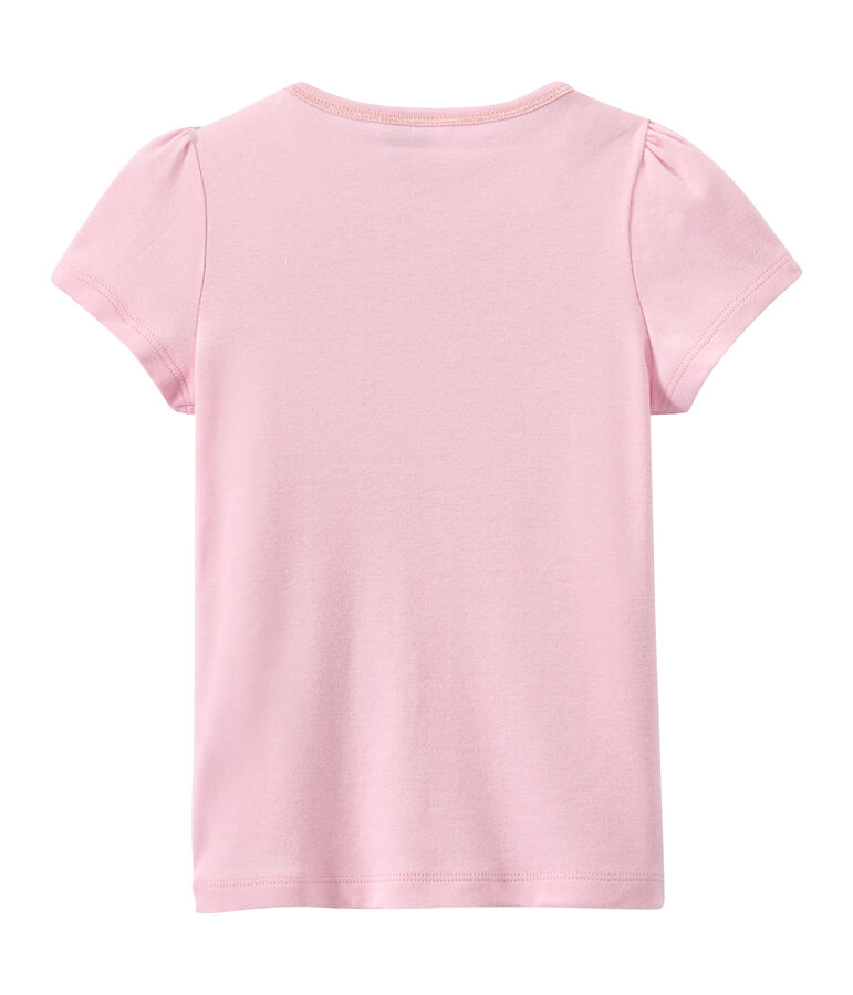 T-shirt fille &agrave; petit n&oelig;ud rose BABYLONE