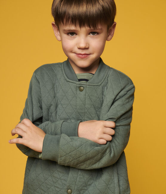 Tubic cardigan in teddy-stijl voor jongens groen VALLEE