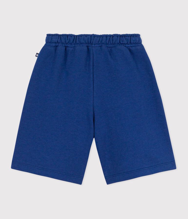 Bermuda short enfant en coton uni bleu