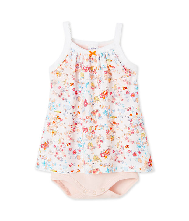 Body robe b&eacute;b&eacute; fille &agrave; bretelles wit/roze/multicouleur