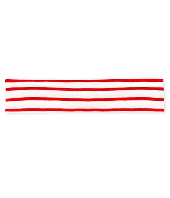 Gestreepte haarband voor baby meisje wit MARSHMALLOW/rood TERKUIT