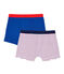 Lot de 2 boxers ado garçon en jersey stretch blanc .