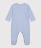 Pyjama b&eacute;b&eacute; en coton &agrave; rayures milleraies bleu/blanc