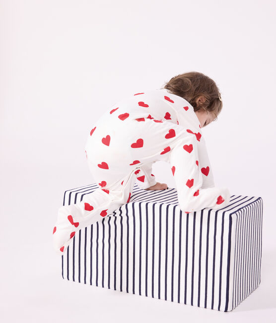 Pyjama à cœurs rouges en coton bébé blanc MARSHMALLOW/rouge TERKUIT