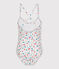 Eendelig badpak met bloemenprint voor kinderen wit MARSHMALLOW/wit MULTICO