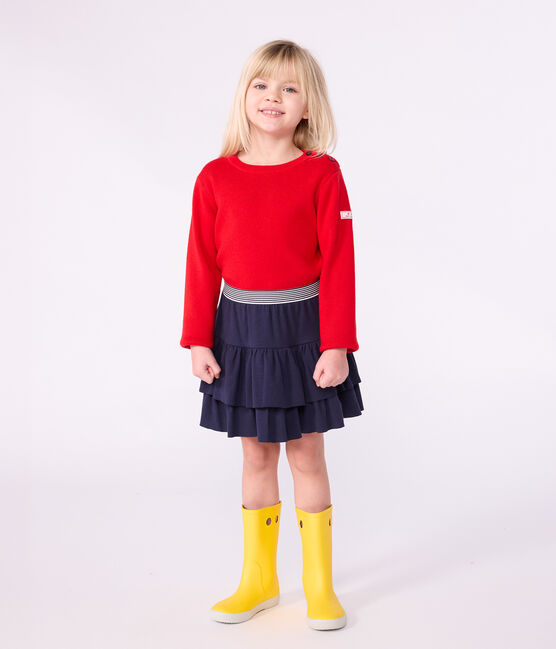 Jupe en coton enfant unie bleu SMOKING