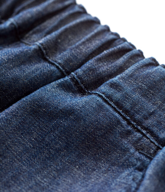 Short van licht biologisch denim voor baby's blauw DENIM
