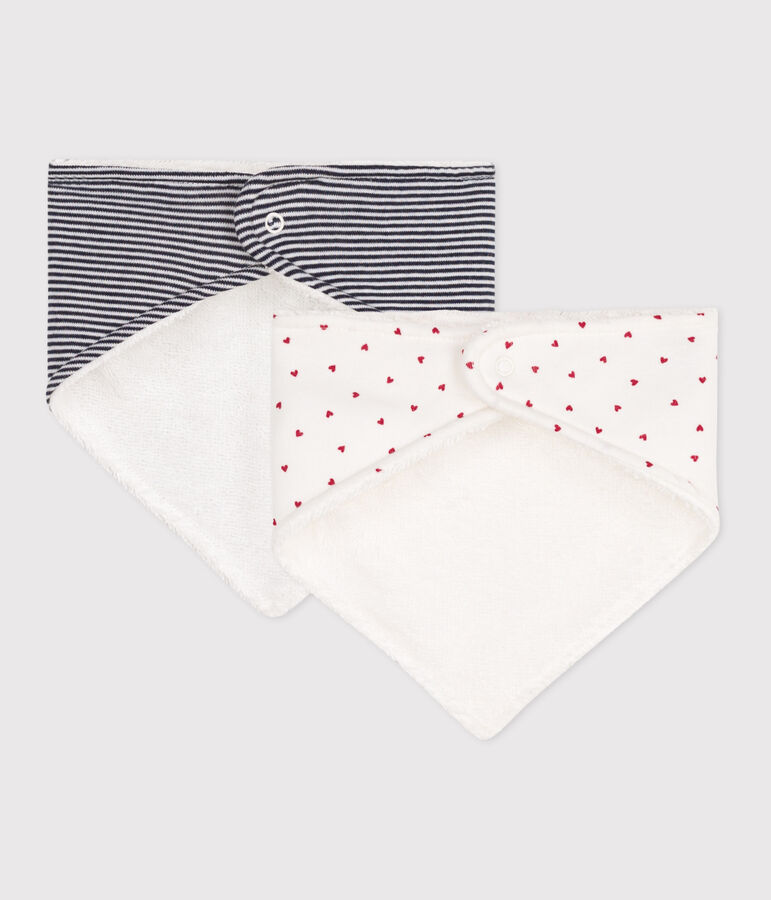 2 bavoirs bandanas b&eacute;b&eacute; en coton multicouleur
