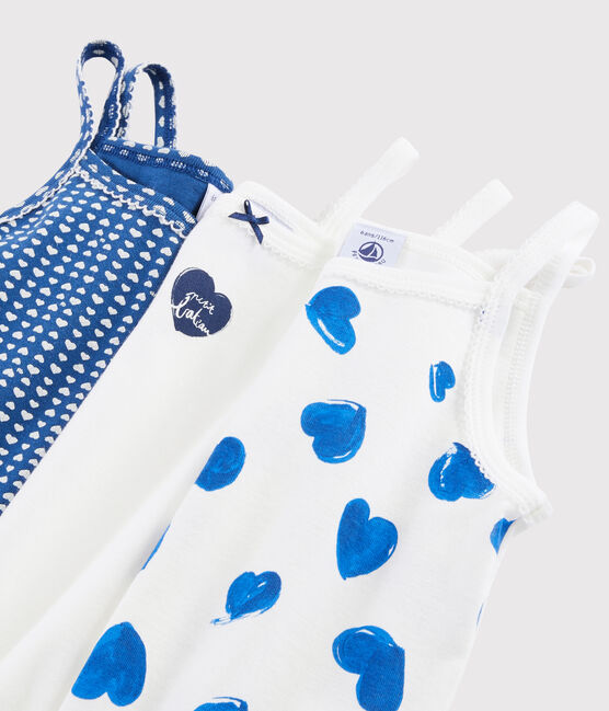 Lot de 3 chemises à bretelles cœurs petite fille variante 1