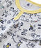 Pyjama en côte gris POUSSIERE/blanc MULTICO