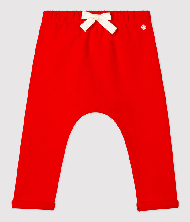 Broek in dikke jersey voor baby's rood