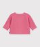 Cardigan b&eacute;b&eacute; tricot point mousse en coton uni rose