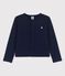 Cardigan en coton bio enfant fille bleu SMOKING