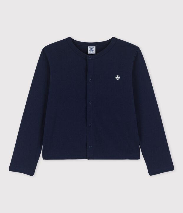 Cardigan en coton bio enfant fille bleu marine