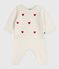 Tweedelig gebreid babysetje met geborduurde hartjes rood MARSHMALLOW/ POMPEI