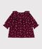 Fluwelen babyjurkje met lange mouwen en bloemenprint rood/multicouleur