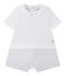 Kort babypakje uit twee stoffen voor babyjongens wit ECUME/beige BEIGE