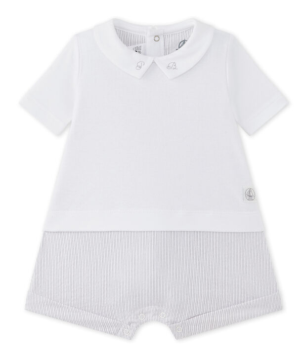 Combicourt b&eacute;b&eacute; gar&ccedil;on bi-mati&egrave;re blanc/beige