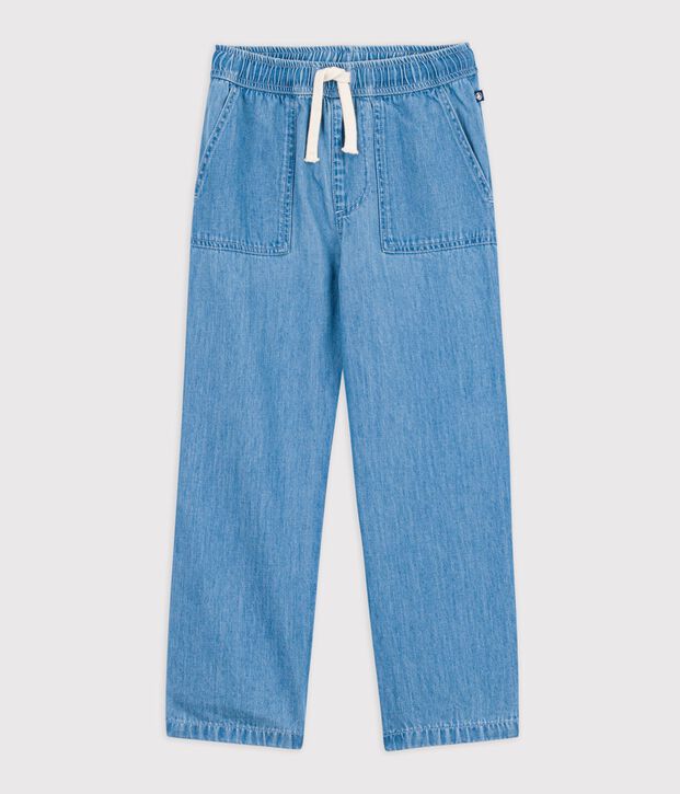 Pantalon enfant en denim bleu