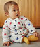 Lang gewatteerd babypakje van katoen wit MARSHMALLOW/wit MULTICO