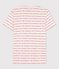 L'ICONIQUE, dames-T-shirt met ronde hals in biokatoen wit MARSHMALLOW/rood TERKUIT