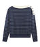 Sweatshirt met lange mouwen vrouwen blauw SMOKING/beige COQUILLE
