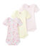Set van 3 body's met korte mouwen voor babymeisjes wit LOT