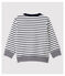 Sweatshirt rayures marinières en coton bébé garçon blanc MARSHMALLOW/bleu SMOKING