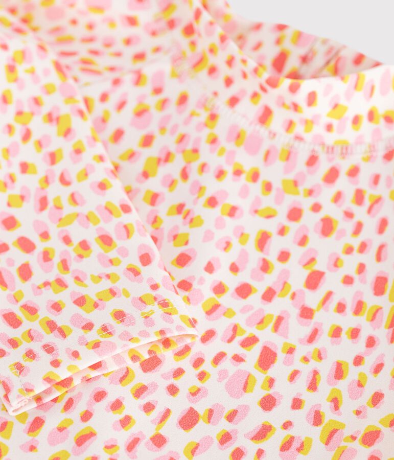 Eendelig kinderzwempakje met lange mouwen en print wit/multicouleur