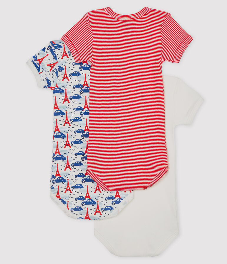 Drie rompertjes korte mouwen babyjongen variante 1